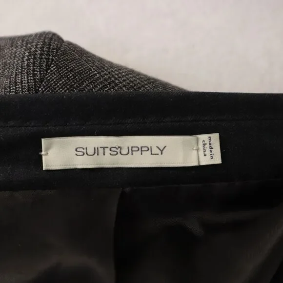 Suitsupply Havana Jetted Slim Men's Size 44 Black 100% Reda 130's Wool Blazer